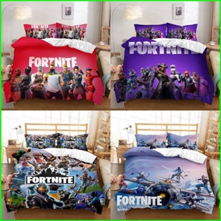 Yb2 FORTNITE 3in1 ชุดเครื่องนอน ผ้าปูที่นอน ปลอกหมอน ผ้าห่ม ซักทําความสะอาดได้ สําหรับห้องนอน หอพัก BY2