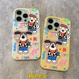 เคสโทรศัพท์มือถือ แบบนิ่ม ลายการ์ตูนลูกสุนัข ย่อยสลายได้ เป็นมิตรกับสิ่งแวดล้อม สําหรับ IPhone X XR 11 15 12 13 14 Pro MAX XS MAX 8 7 6 15 6S Plus SE