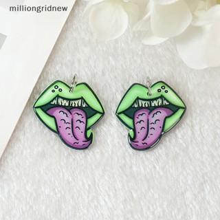 [milliongridnew] จี้หินรูพรุน Ch Creepy Zombie Brain Heart Mouth Eyeball And R.I.P สําหรับทําเครื่องประดับ DIY 2 ชิ้น