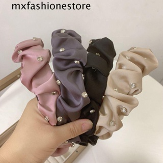 Mxfashione ที่คาดผม ประดับเพทายคริสตัล ด้านข้างกว้าง สําหรับผู้หญิง