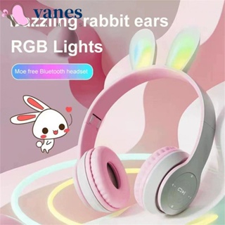 Vanes1 หูฟังบลูทูธไร้สาย พร้อมไมโครโฟน ไฟ LED ตัดเสียงรบกวน สําหรับเล่นเกม