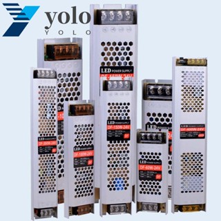 Yolo หม้อแปลงไฟ พลังงานสูง 12V 24V บางพิเศษ ไม่มีพัดลม ไม่มีเสียงรบกวน ทนทาน