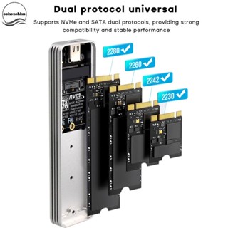 Ooh เคสฮาร์ดไดรฟ์ M2 SSD NVME Dual-Portocol USB3 2 Type-C 10Gbps