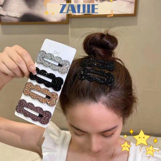 Zaijie24 กิ๊บติดผม ทรงสี่เหลี่ยม ประดับเพชรเทียม พลอยเทียม แฟชั่น สําหรับผู้หญิง