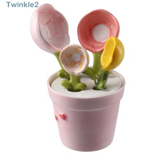 Twinkle ชุดช้อนตวง และถ้วยตวง เซรามิค ลายดอกทานตะวัน หลายสี