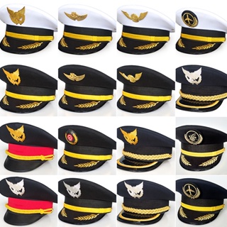 [Fashion] หมวกนักบิน หมวกนักบิน ขนาดใหญ่ สวมบทบาทสมมุติ สําหรับผู้ชาย และผู้หญิง✈ชุดยูนิฟอร์มกัปตันล้อยาว เครื่องแต่งกายแฟชั่น