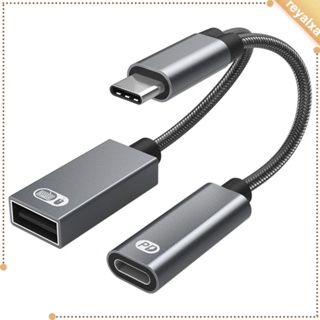 [Reyalxa] อะแดปเตอร์แปลง usb OTG สายชาร์จ สายไนล่อนถัก พอร์ต OTG และตัวเมีย สําหรับแล็ปท็อป