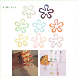 Redd จี้รูปดอกไม้ห้ากลีบ ขนาดเล็ก สีแดง กลวง เครื่องประดับ สําหรับผู้หญิง DIY