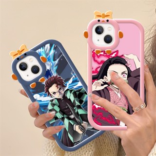 เคสโทรศัพท์มือถือ ลาย Demon Slayer Tanjirou Bow Tie Little Monster สําหรับ OPPO A15 A12E A15S A16 A16s A31 A53 A54 A55 A57 A3S A72 A74 A8 A9 A5 2020 A96