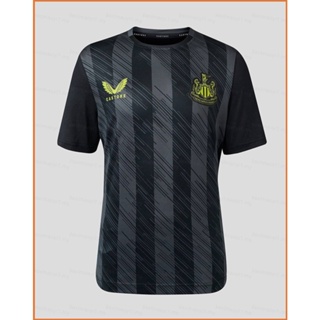 Fb 2023-2024 เสื้อยืดลําลอง แขนสั้น คอกลม พิมพ์ลาย Newcastle Jersey Pre Match สีดํา พลัสไซซ์