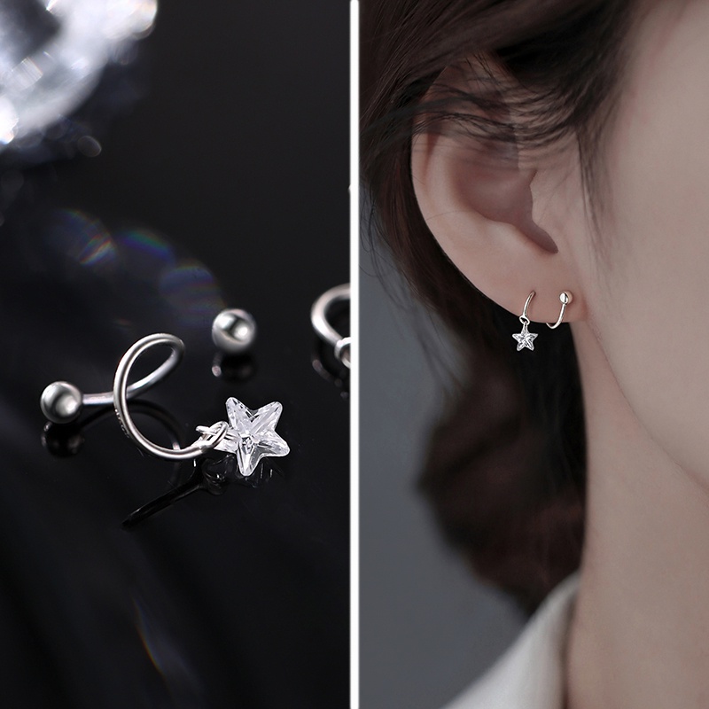 2023 ใหม่ Star Zircon Earings สําหรับผู้หญิง Hypoallergenic Helix ต่างหูสําหรับเด็กชุดต่างหูเจาะชุดอุปกรณ์เสริมเครื่องประดับ