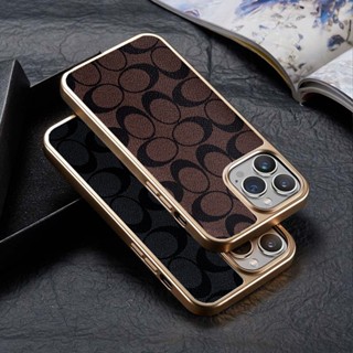 Yjd เคสโทรศัพท์มือถือหนัง ขอบชุบไฟฟ้า กันกระแทก แฟชั่นหรูหรา สําหรับ Apple iPhone 14 Pro Max iPhone 13