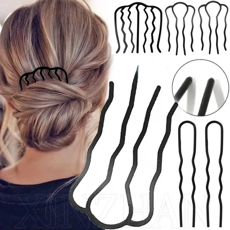 รูปร่าง U ถักบิดส้อมคลิปผมหยิก / หวี Hairpin สไตล์เกาหลี / ติดผมทนทานง่ายๆ อุปกรณ์เสริมผม / เครื่องมือสไตล์แฟชั่นผู้หญิง