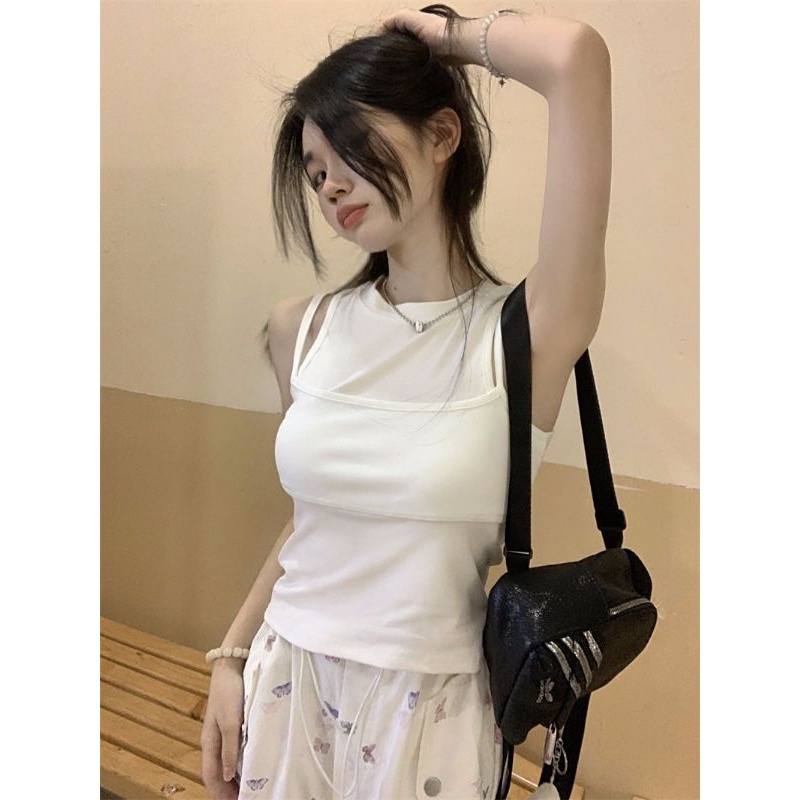 OFF SHOP พร้อมส่ง (OFF-FY9073) เสื้อกล้ามสีพื้นเรียบๆ มีฟองน้ำในตัว -H