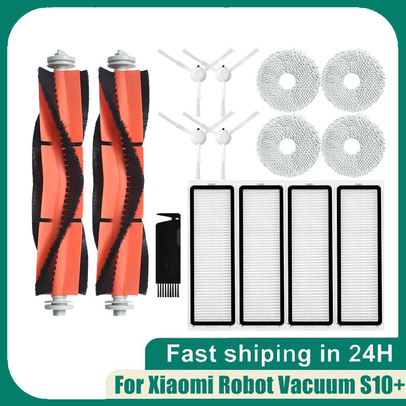 Xiaomi Robot Vacuum S10 + S10 Plus อุปกรณ ์ เสริมของแปรงหลักแปรงด ้ านข ้ าง Hepa Filter Mop