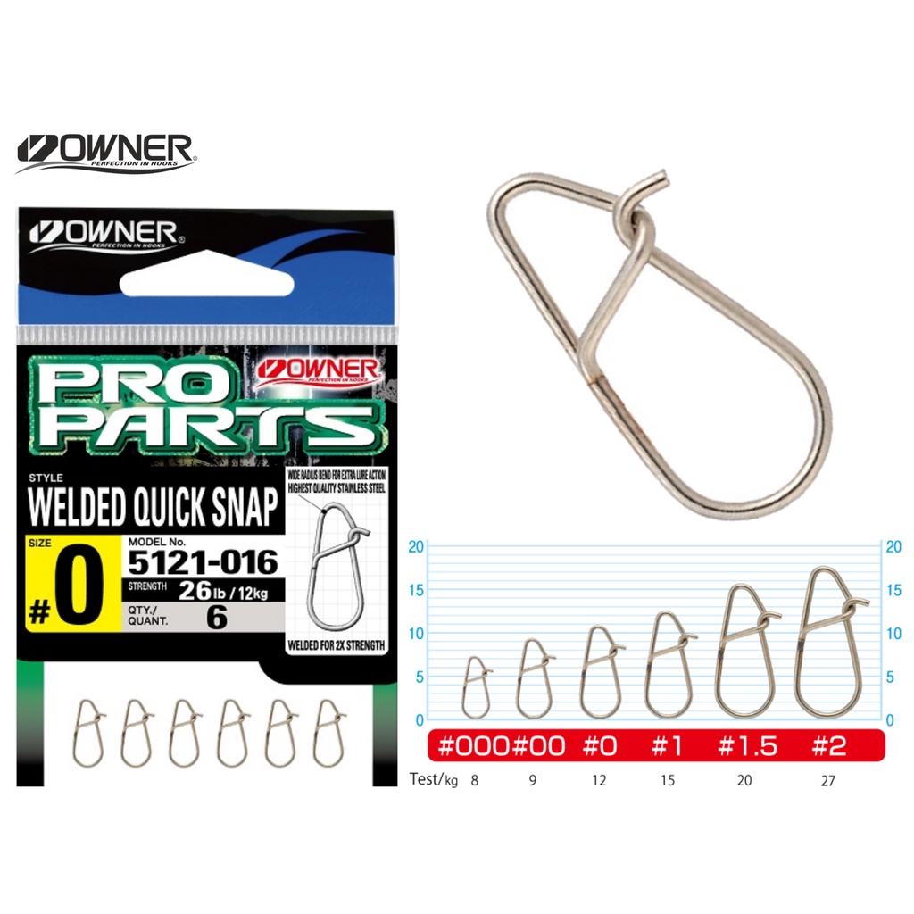 กิ๊ฟเหยื่อปลอม OWNER PROPARTS WELDED QUICK SNAP 5121