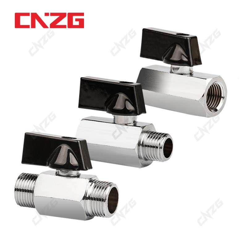 CNZG บอลวาล์ว 1/2 "1/4 3/8 Mini Cock Stopcock ชายหญิง/ด้าย Bronze ผมคอมเพรสเซอร์ปิด CC2Q