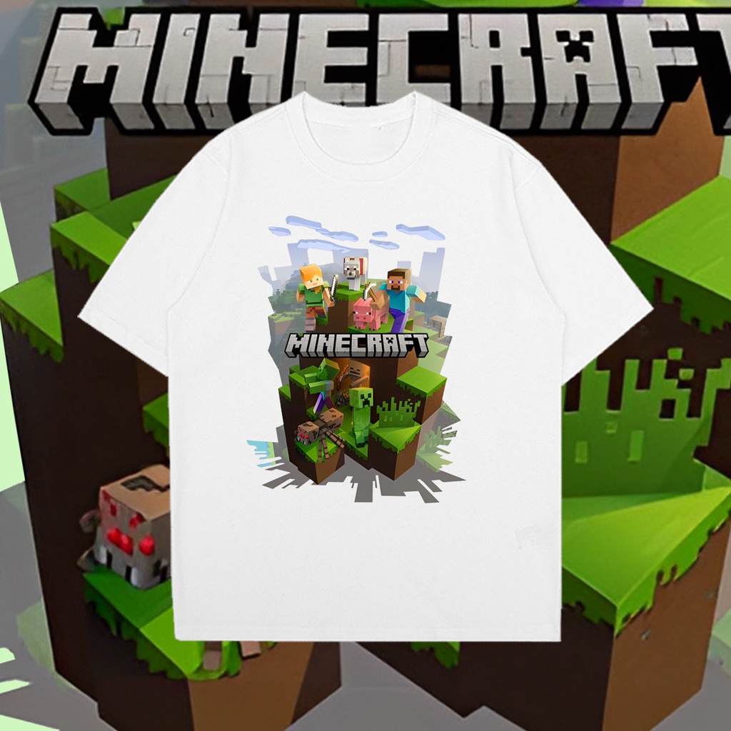 เสื้อยืด Minecraft Cotton เสื้อยืดลายฤดูร้อน S-5XL