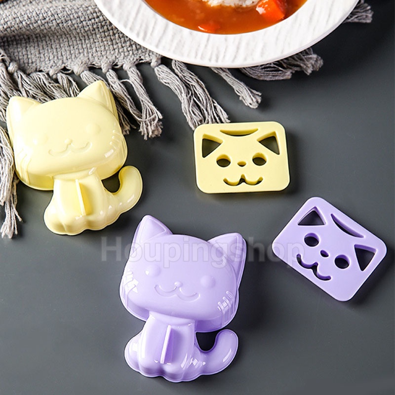 แม่พิมพ์ข้าวปั้น ข้าวปั้น ซูชิ เบนโตะ แมวน่ารัก DIY แม่พิมพ์ซูชิ โอนิกิริ แม่พิมพ์ซูชิ ไม่ติด ข้าวปั้น เครื่องทําเบนโตะ เครื่องมือครัว