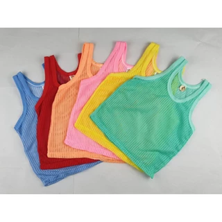 (ยกโหล) เสื้อกล้ามรู เสื้อกล้ามเด็ก ระบายอากาศได้ดี ใส่แล้วไม่ร้อน ไม่คัน ซักแห้งง่าย V29 **สินค้าพร้อมส่ง**