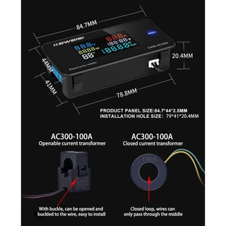 KWS - AC300 มิเตอร์ วัดไฟ Digital 7 in 1 AC 100A 50-300V วัดพลังงาน Watt Kwh Volt Amp LCD สี Solar cell มีประกัน [ MT ]