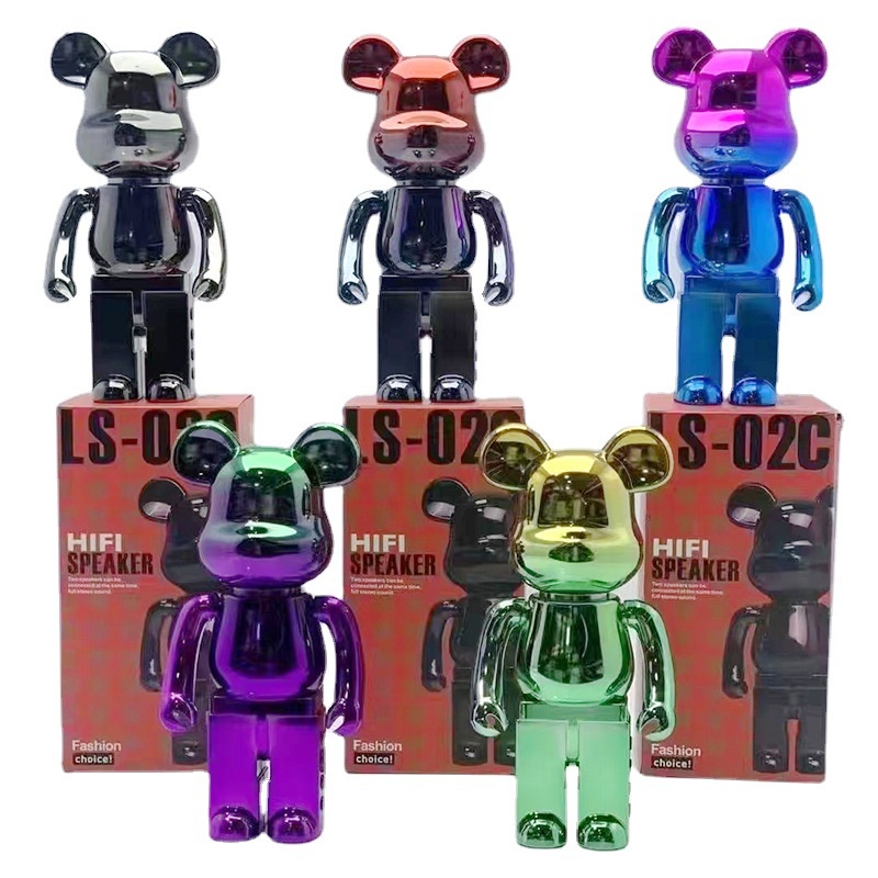 New electroplated violent bear bluetooth speaker gradient fluid bear creative desktop ornament audio cartoon toy gift