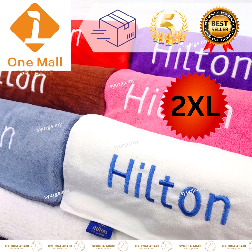 JUMBO tuala mandi bessar Hotel Resort ผ้าเช็ดตัว Hilton ไมโครไฟเบอร์ขนาดใหญ่พิเศษ