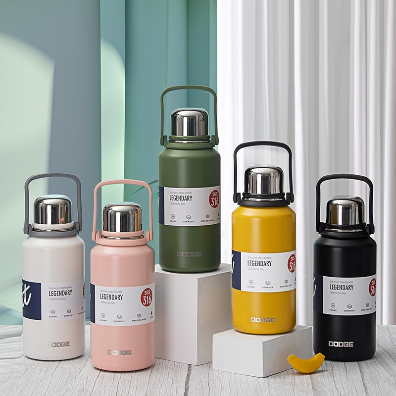 DODGE กระบอกน้ำ กระบอกน้ำเก็บเย็น 1.5 ลิตร สแตนเลส 316 กระติกเก็บความเย็น แก้วเก็บความเย็น เก็บน้ำร้