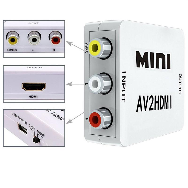 RAC แปลง HDMI (1080P)DVD ตัวแปลงสาย หัวแปลง AV To HDMI Converter (1080P) ตัวแปลงสัญญาณภาพและเสียงจาก AV เป็น HDMI / RCA To HDMI / D-PHONE