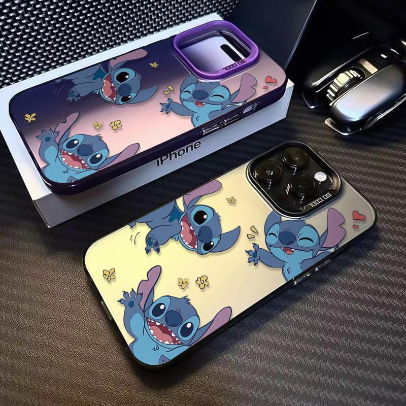 เคสโทรศัพท์มือถือ ลาย Happy Stitch สีเงิน สําหรับ Apple Iphone 15promax 14pro 13 12 11 RPYF