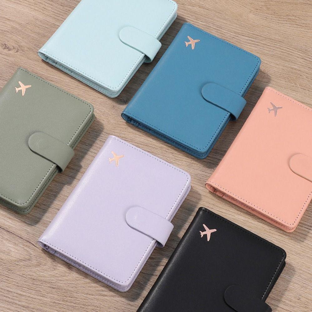 Ssunshine RFID ฝาครอบหนังสือเดินทาง, คลิปหนังสือเดินทางสร้างสรรค์มัลติฟังก์ชั่น, กระเป๋าใส่หนังสือเดินทางหนัง PU หลายใบ