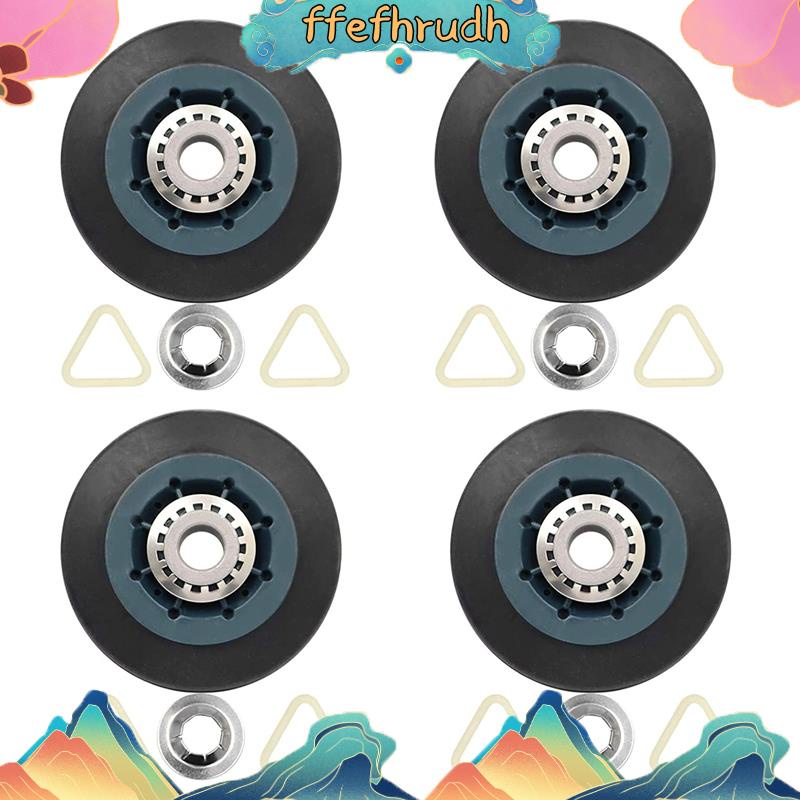 Ffefhrudh 4 แพ็ก W10314173 ลูกกลิ้งกลอง สําหรับเครื่องเป่า WPW10314173 ชุดอะไหล่เครื่องเป่ากลอง แบบเปลี่ยน
