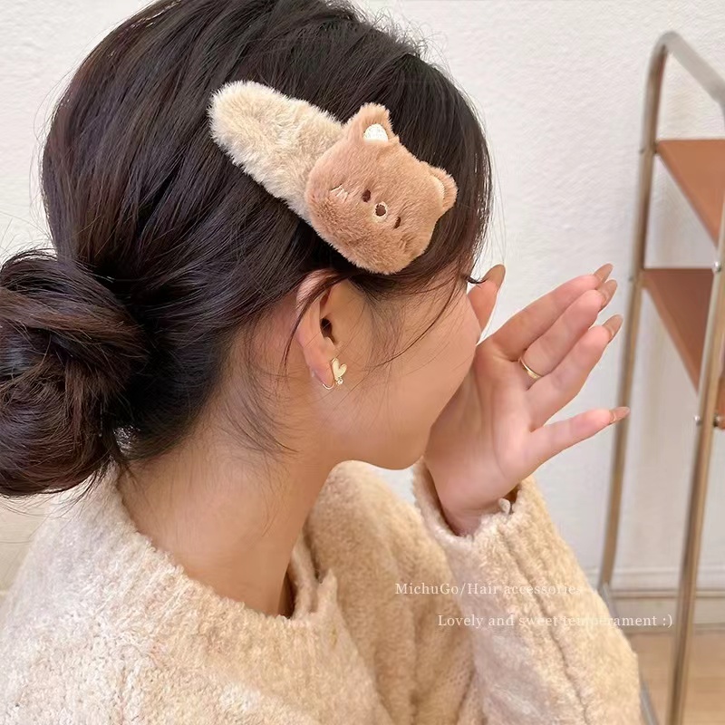 กิ๊บติดผม รูปตุ๊กตาการ์ตูนน่ารัก สไตล์เกาหลี สําหรับผู้หญิง