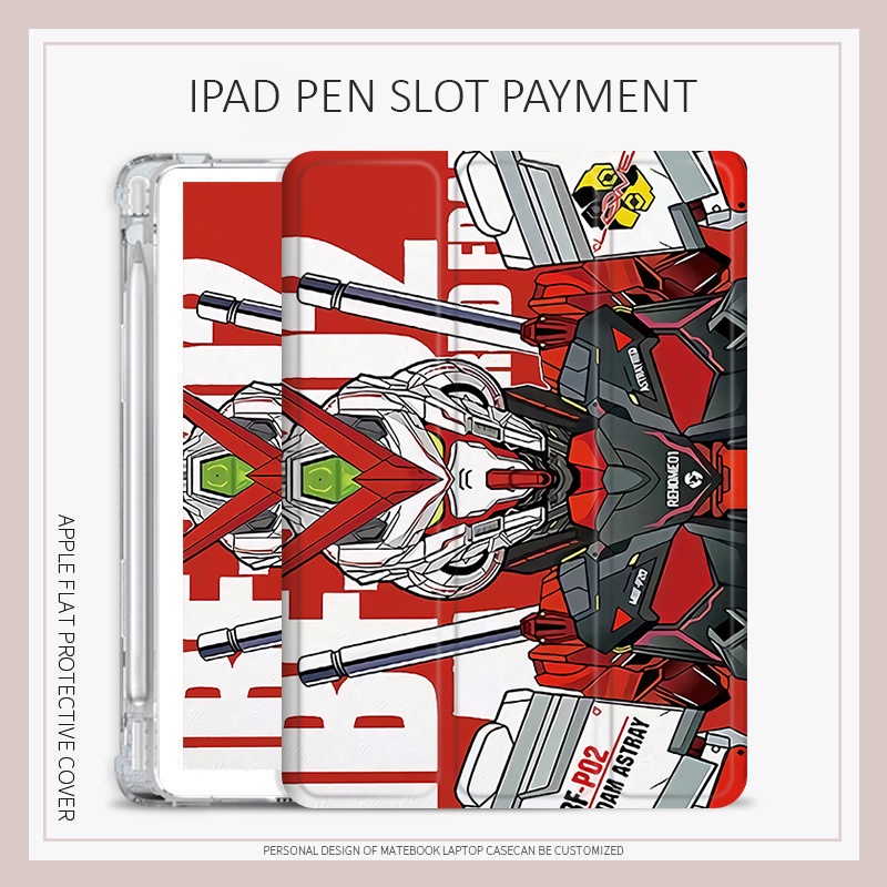 Gundam เคส ipad pro 11 2020 2021 2022 gen10 เคส ipad 10.2 gen 7 8 9 ถุงลมนิรภัย สามพับ เคสช่องใส่ปากกา ipad air 1 2 3 4 5 mini 4/5/6 เคส