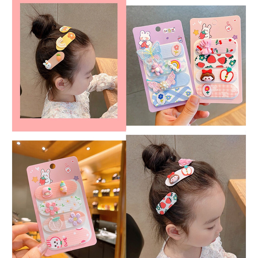123พร้อม 4 ชิ้น แผ่นแปะผม ติดเก็บลูกผม แปะผมเด็ก น่ารัก