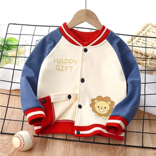 พร้อมส่ง เสื้อกันหนาวเด็ก คาร์ดิแกน ผ้าสำลี เนื้อผ้าหนานุ่ม มีกระดุมหน้า WT04