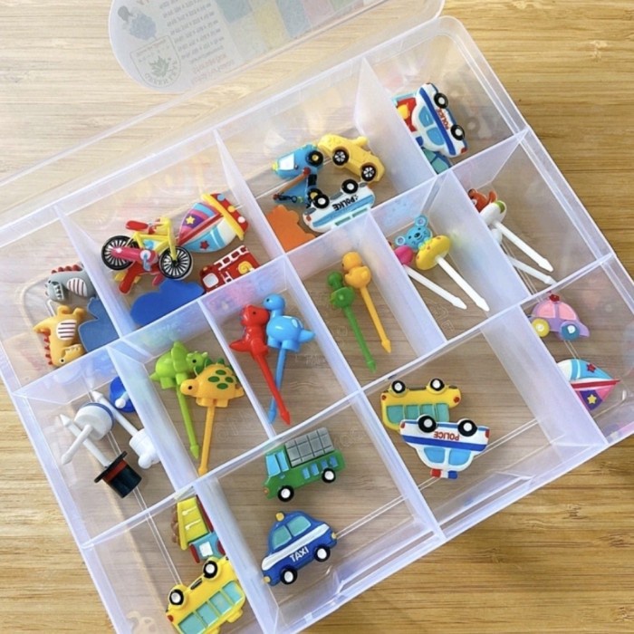 TS Bento กล่องเก็บ Bento Skewer FoodPick Box Bento อุปกรณ์เสริมช่องแบ่งอเนกประสงค์