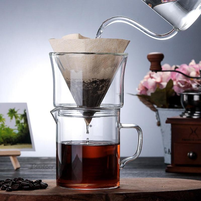 [Fenteer1] เหยือกแก้วดริปกาแฟ เหยือกชงกาแฟ และกรวยกาแฟ