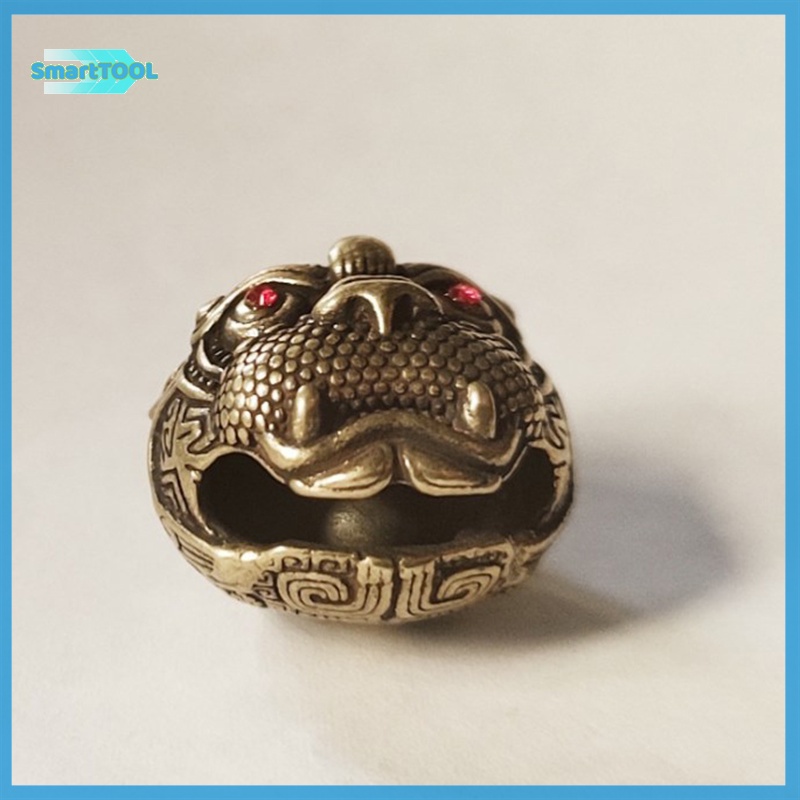 Utzn> ใหม่ จี้กระดิ่งลม ทองเหลือง รูปกระดิ่งเสือ สไตล์ทิเบต สร้างสรรค์ สีบรอนซ์ สําหรับตกแต่งกุญแจรถยนต์