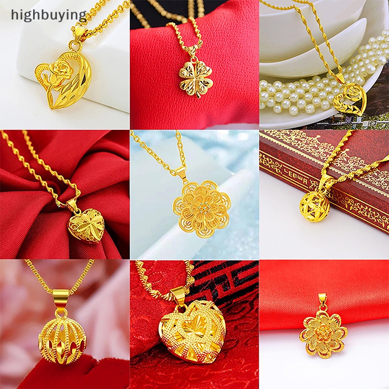 [highbuying] สีทอง จี้รังนก โคลเวอร์นําโชค ดอกไม้ หัวใจ ห้อย สําหรับผู้หญิง Ch เครื่องประดับสร้อยคอ อุปกรณ์งานแต่งงาน ของขวัญใหม่ พร้อมส่ง