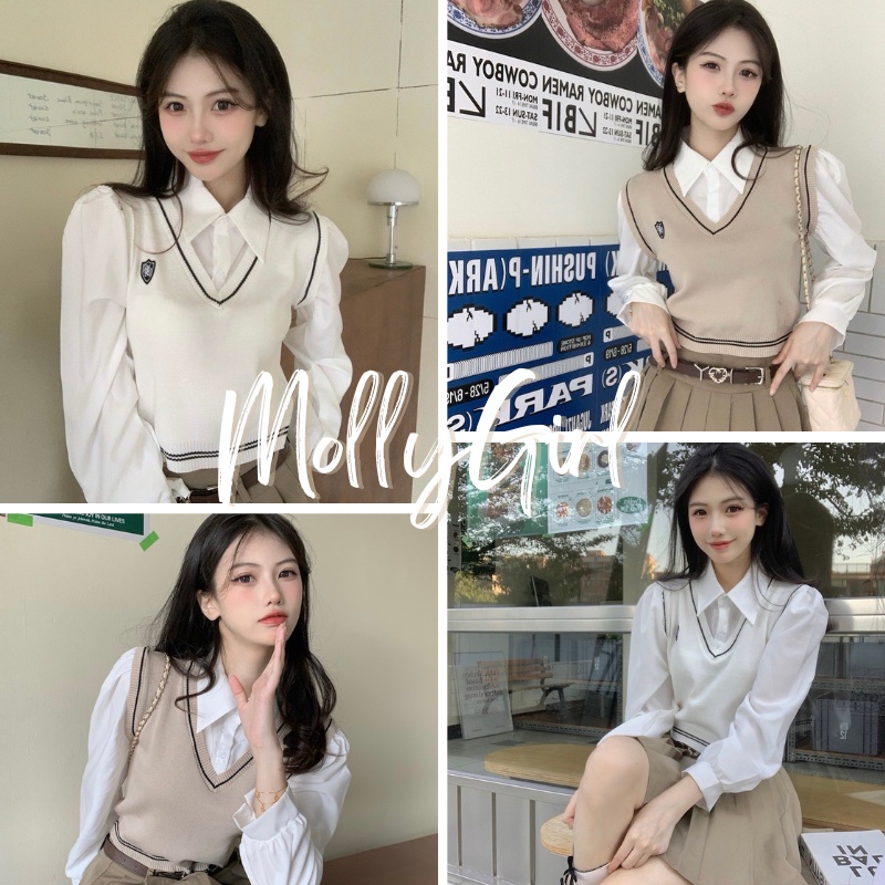 Mollygirl เสื้อไฮสคูลสุดน่ารัก ได้ไปเลยชิ้นในราคาสุดคุ้ม
