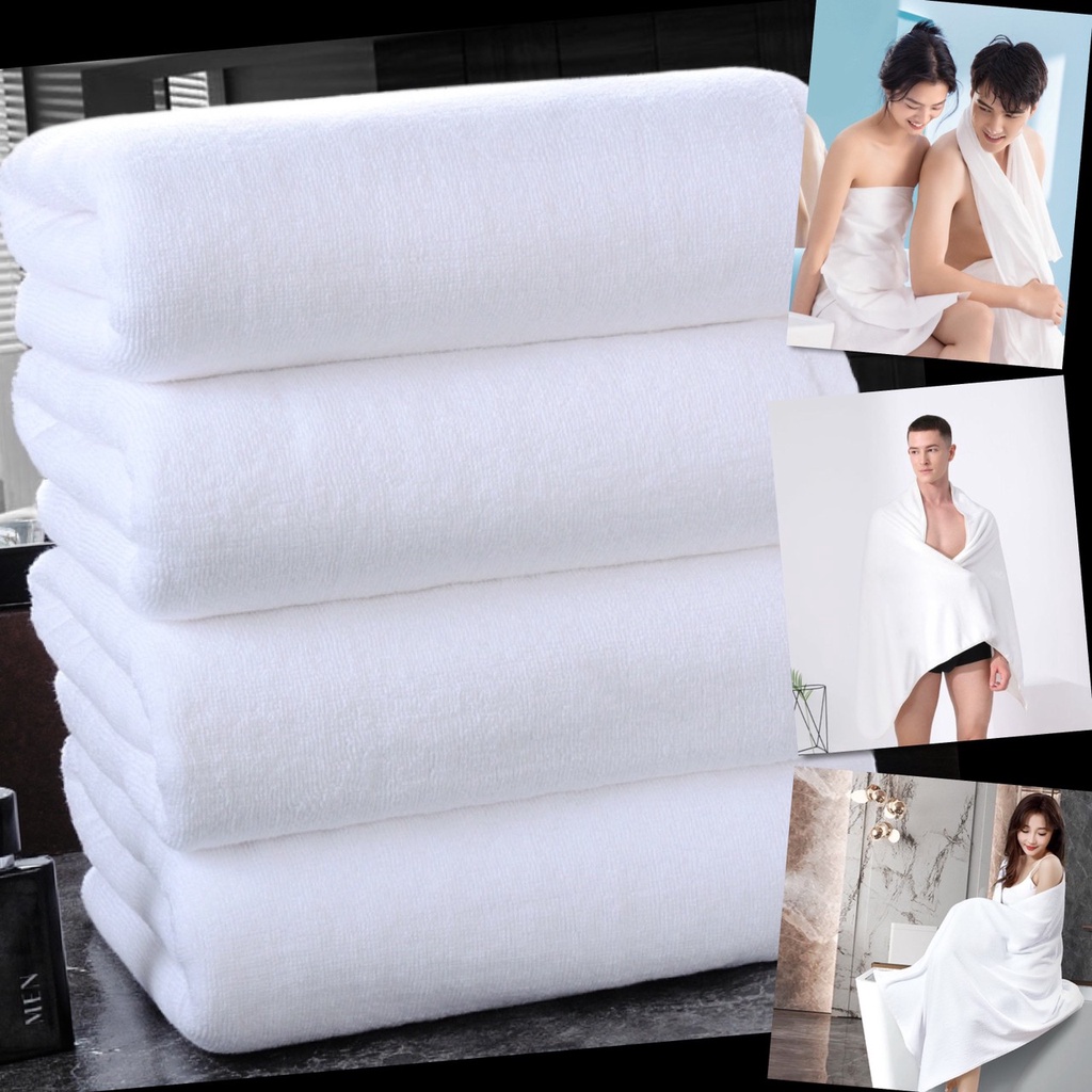 🎀 ผ้าเช็ดตัว โรงแรม ผืนใหญ่ หนาที่สุด 75x150 ซม. 16 ปอนด์ ผ้าขนหนู สีขาว เกรด A พรีเมี่ยม 🎀