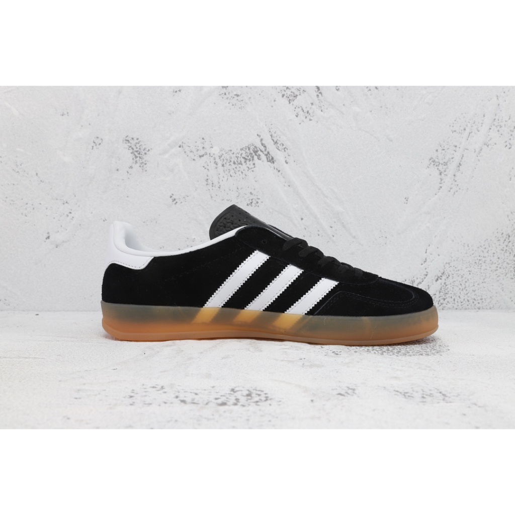 Hot sales Adidas Originals Gazelle 85 ขาวดำ ลื่นสไตล์วินเทจแฟชั่นต่ำด้านบนกีฬารองเท้าลำลองแท้100%ผู้