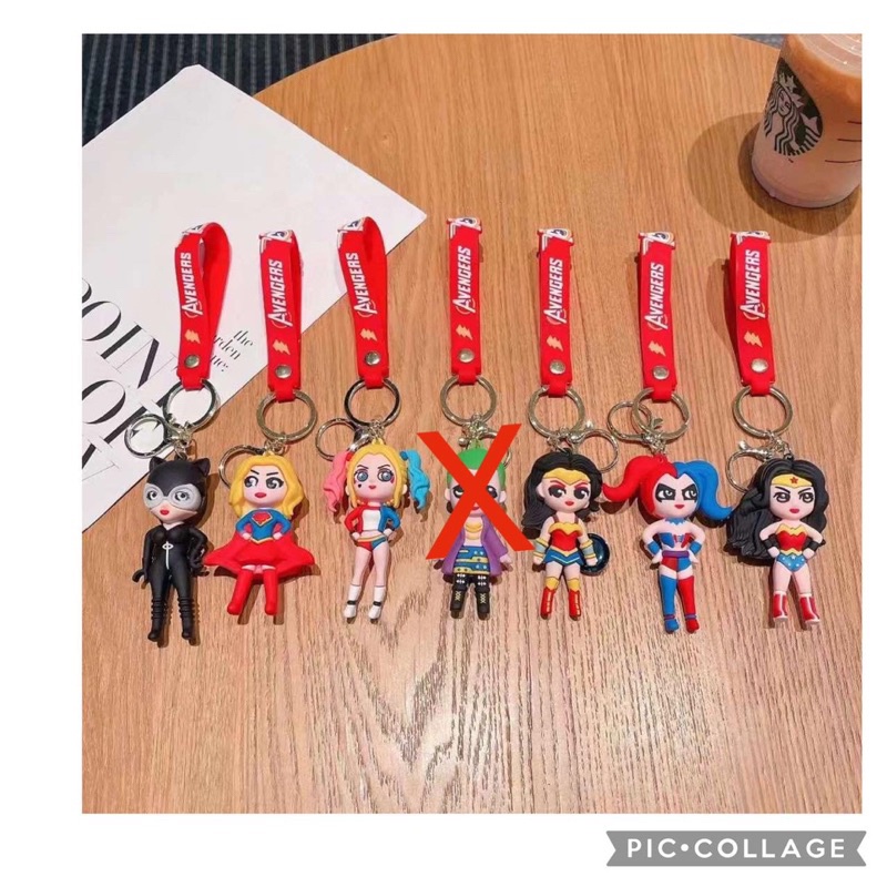 GANTUNGAN Contents 6 ชิ้น/แพ็ค/ชุดพวงกุญแจรถรถจักรยานยนต์พร้อม wonder woman motif
