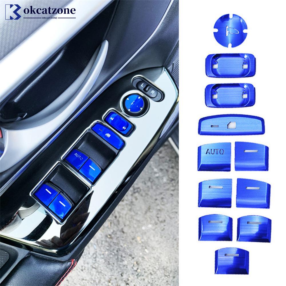 Okcatzone ฝาครอบสวิตช์หน้าต่างรถยนต์ 11 ชิ้น สําหรับ Honda Civic 10th 2016-2020 I1U7