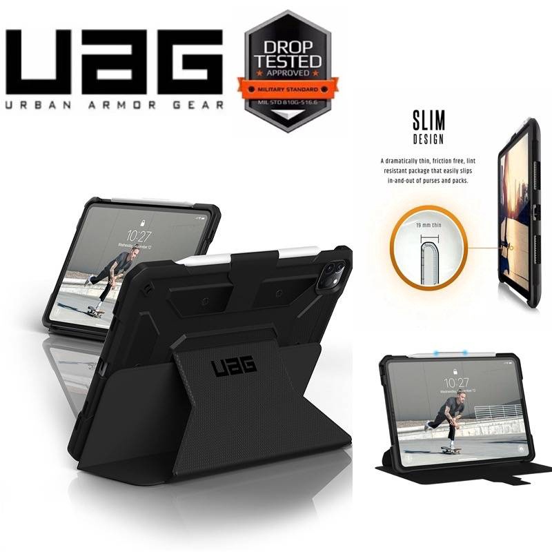 Uag เข้ากันได้กับ Apple ipad Pro 12.9 นิ้ว (2022/2021) ipad Pro 11/10.5/10.2/10.9/9.7 นิ้ว 2020 ipad mini6 air2 air3 air4 air5 Flip case มาตรฐานทหารป้องกันการล่มสลายเคส ipad uag