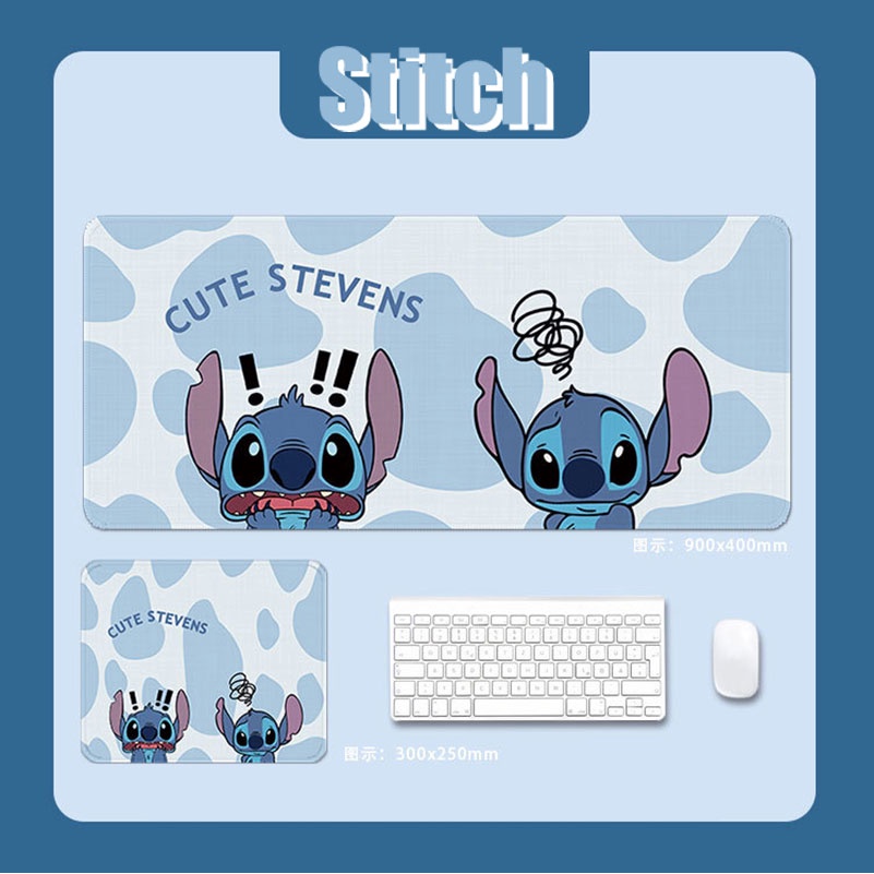 แผ่นรองเมาส์ คีย์บอร์ด ลายการ์ตูน Stitch น่ารัก อุปกรณ์เสริม สําหรับคอมพิวเตอร์ตั้งโต๊ะ XXL
