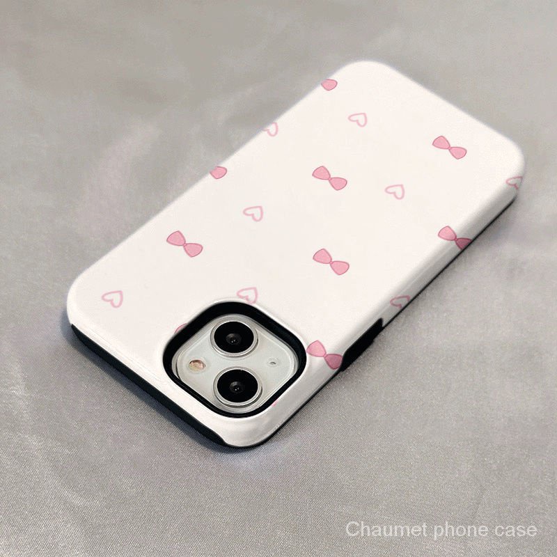 เคสโทรศัพท์มือถือแบบแข็ง สองชั้น ลายหัวใจจิ๋ว เรียบง่าย สําหรับ Iphone 14 13 11 12 14promax xsmax xr