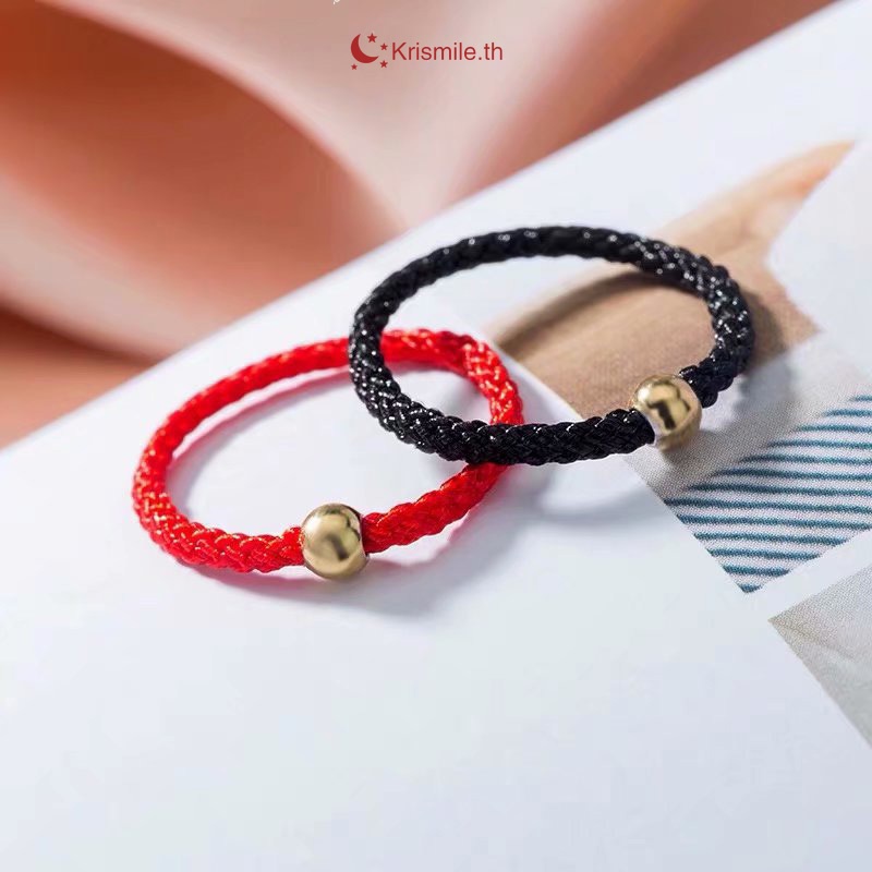 COD ราคาถูกที่สุดแหวนชนิดเชือกถัก โชคดี สีดำสีแดงเลือกสีได้ โลหะผสม คู่รักผู้ชายและผู้หญิง-Krismile.th ราคา ถูกที่สุด ดีลบีเคเค แกลเลอรีภาพที่ 4
