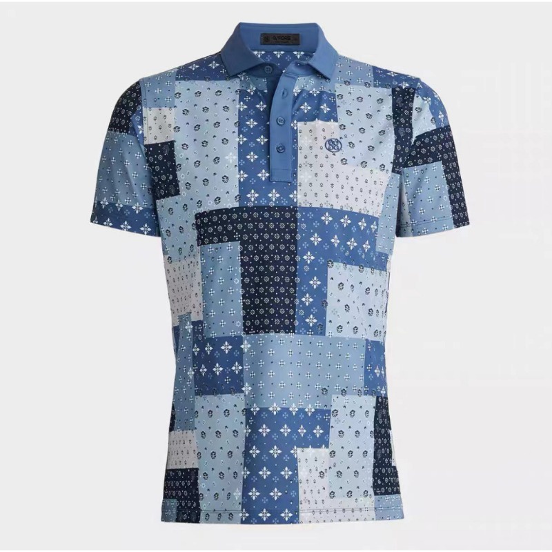 เสื้อโปโลแขนสั้น พิมพ์ลาย GFORE Boro Tech Pique สําหรับผู้ชาย